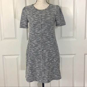 LOFT Petite Textured Tweed Short Sleeve Mini Dress